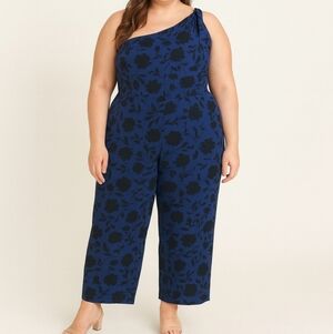 Kate Spade New York x Target One-Shoulder Wide Leg Jumpsuit Size 16 Linen/Rayon